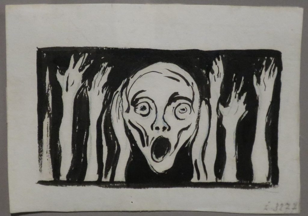 Munch, an undated ink drawing 
